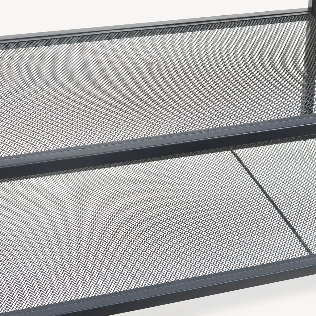 Stand Appendiabiti Napinerg con Specchio Panca e Scarpiera 185 x 98 x 34 cm - Nero [en.casa]