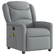 Poltrona Massaggiante | Sedia Relax Reclinabile Grigio Chiaro in Tessuto