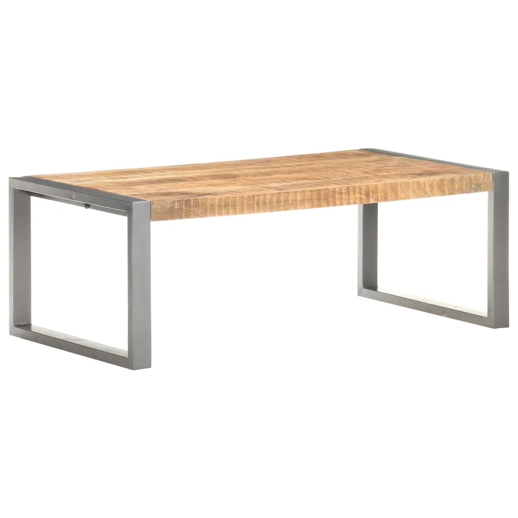 Tavolino da Salotto-Tavolino da soggiorno-Tavolo 110x60x40 cm in Legno di Mango Grezzo
