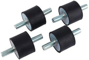 Montanti in Gomma Antivibrati - Isolatori Antivibrazioni - 4 Pezzi - Diametro 40 mm / Altezza 30 mm