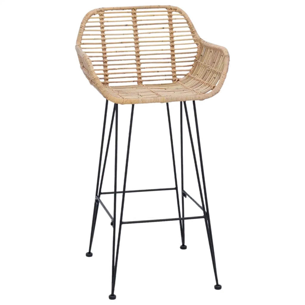 Sedia da Bar 2 pcs 55 x 52 x 92 cm Rattan e Ferro