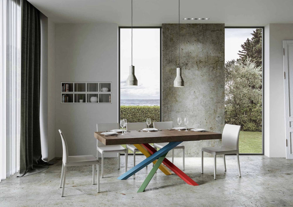 Tavolo allungabile 90x180/440 cm Volta Premium noce telaio 4/B