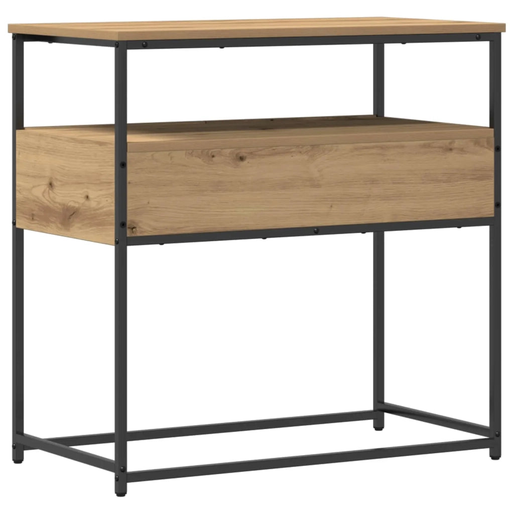 Tavolo Consolle | Tavolo d'Ingresso con cassetto Rovere artigianale 75 x 40 x 75 cm