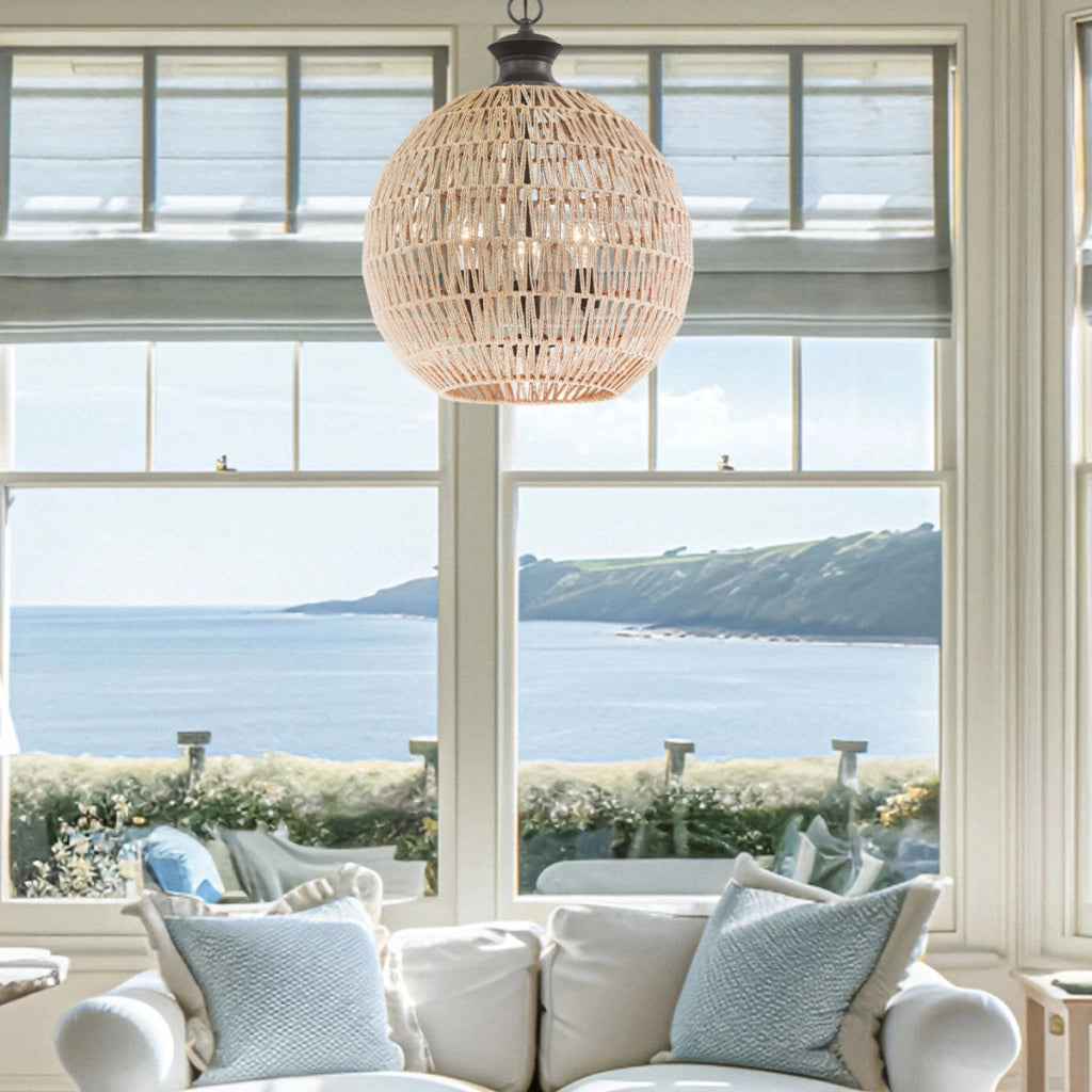 Lampada a sospensione boho marrone Casablanca 3xE27 Quoizel