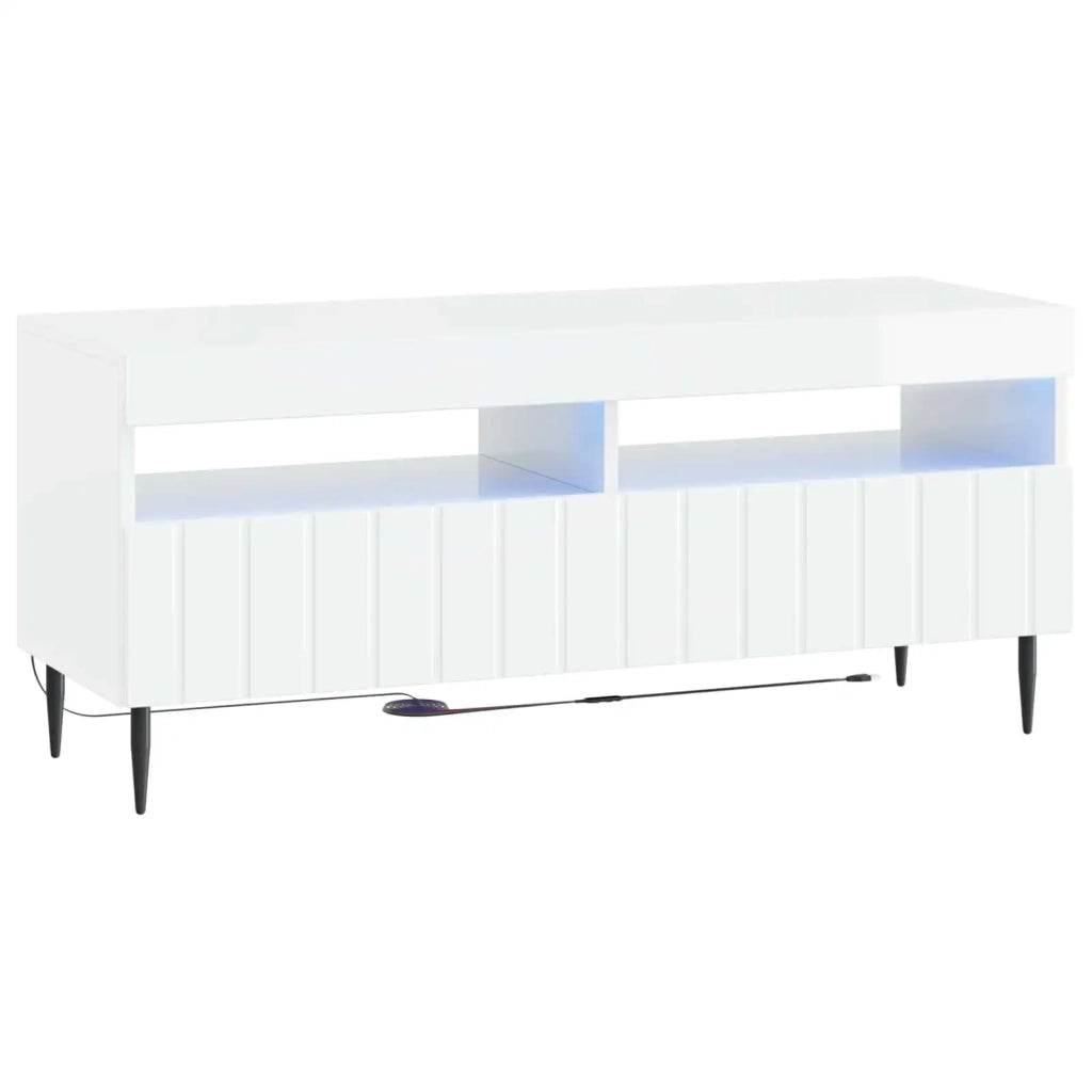 Mobile TV LED a 5 pezzi Bianco Lucido Legno ingegnerizzato 3416519