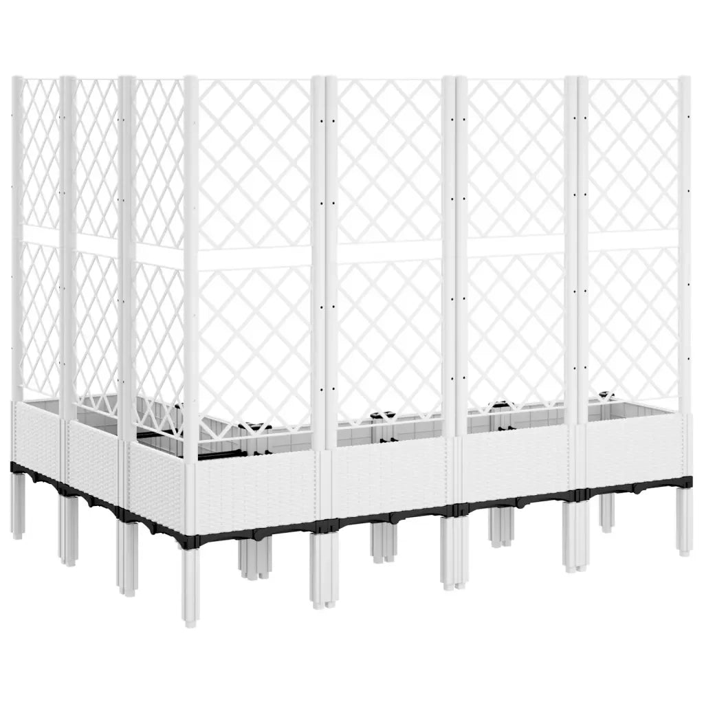Fioriera da Giardino con Graticcio Bianco 160x120x142 cm in PP
