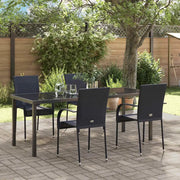 Set da Pranzo per Giardino 5 pcs Nero 3379407