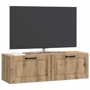 Mobile TV da Muro | Armadietto TV | Mobile Porta TV Rovere Artigianale 98 x 31 x 30 cm