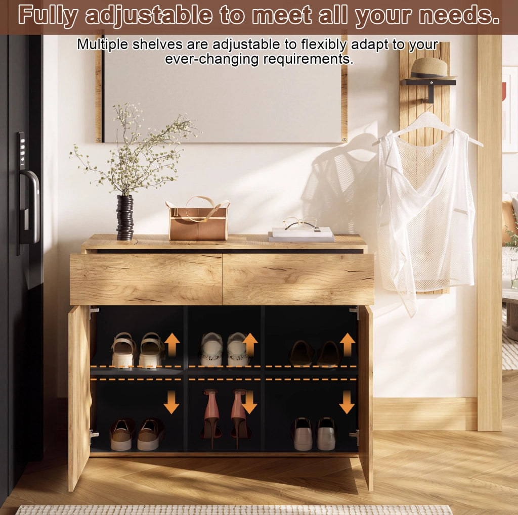 Set ingresso 3 pezzi con scarpiera; appendiabiti e specchio; 125x35x178 cm; MDF e truciolare