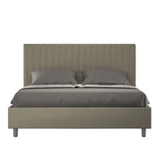 Letto matrimoniale con rete imbottito 160x210 similpelle cappuccino Sunny