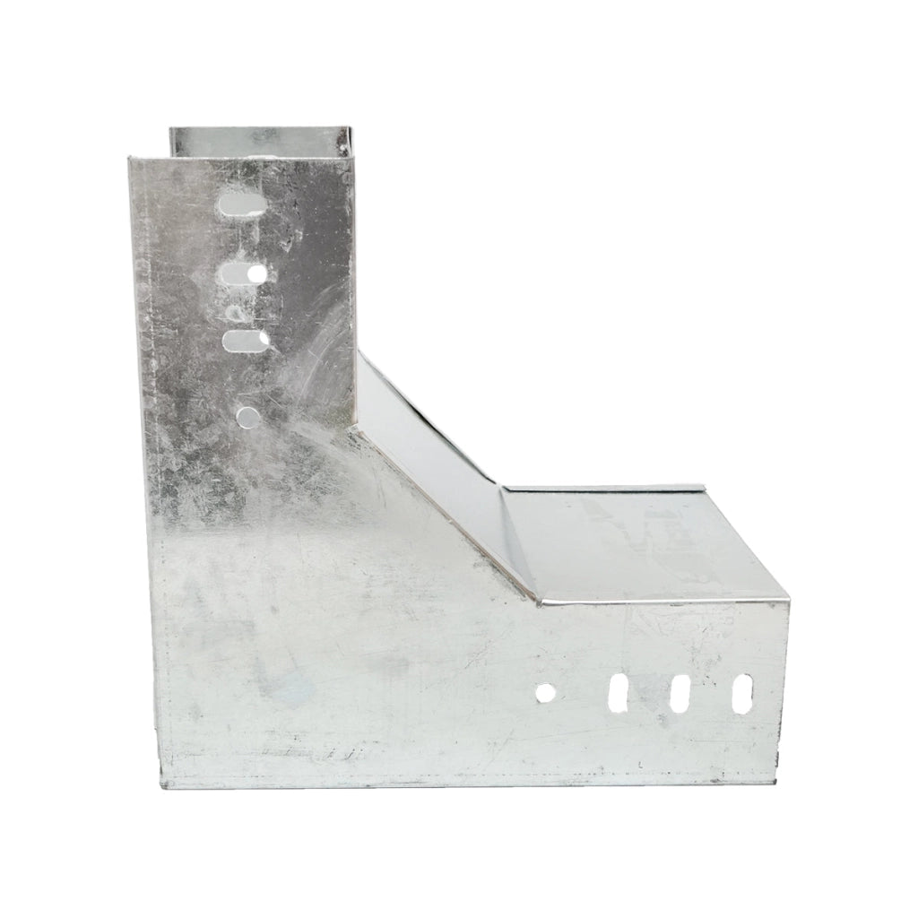 Gomito verticale a 90 gradi in acciaio zincato per grondaia 100x200mm