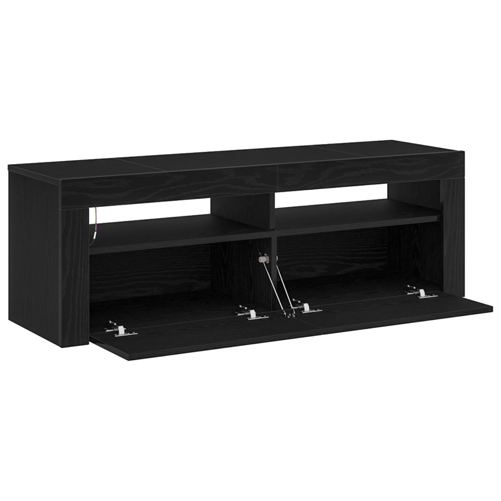 Mobile TV  con LED Rovere Nero 120x35x40 cm Legno ingegnerizzato