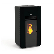 Windy stufa a pellet canalizzata 13,2kw in acciaio nero Lincar