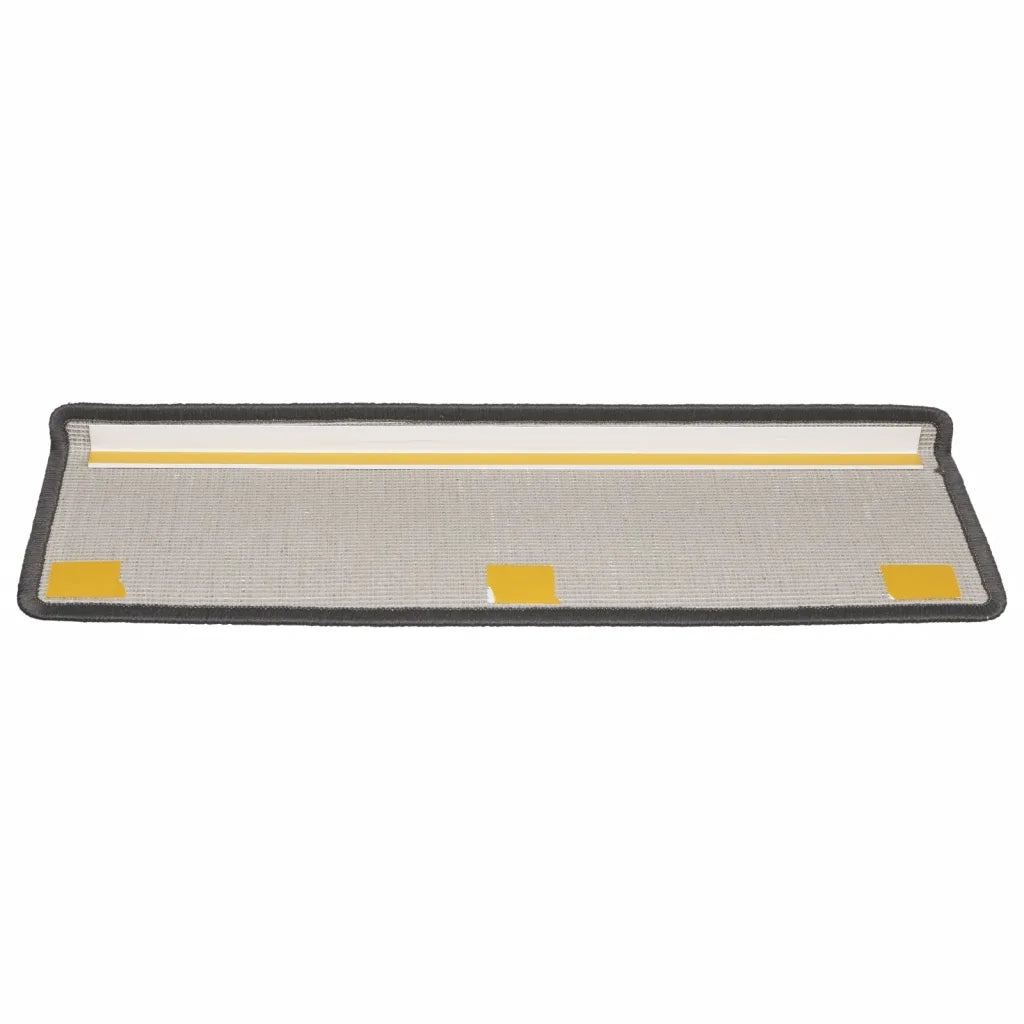 Tappetini per scale 15 pz 65x21x4 cm Grigio scuro Bordo rettangolare 134568