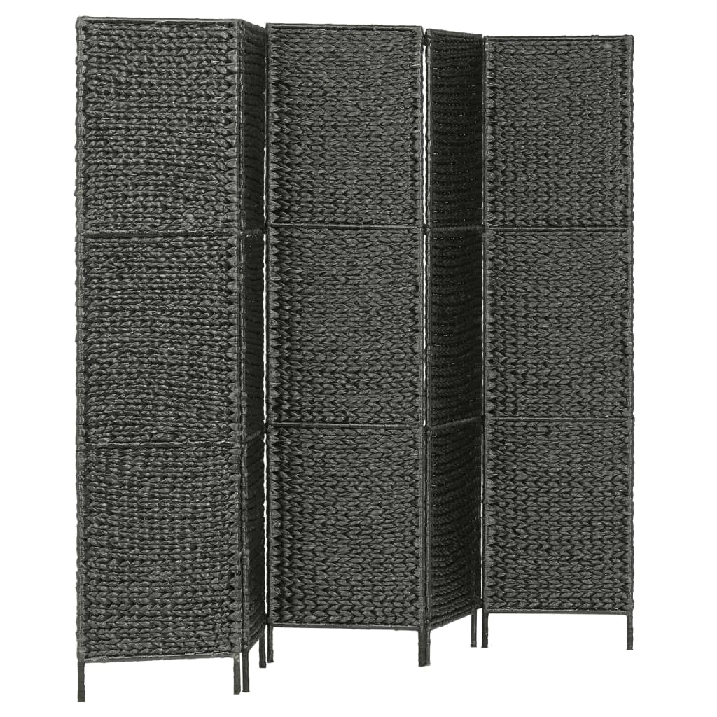 Parete divisoria divisorio mobile decorativo 5 pannelli nero 193x160 cm giacinto d'acqua 0802080