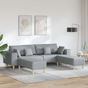 Divano con cuscino 3 pcs Grigio chiaro Tessuto 3335162