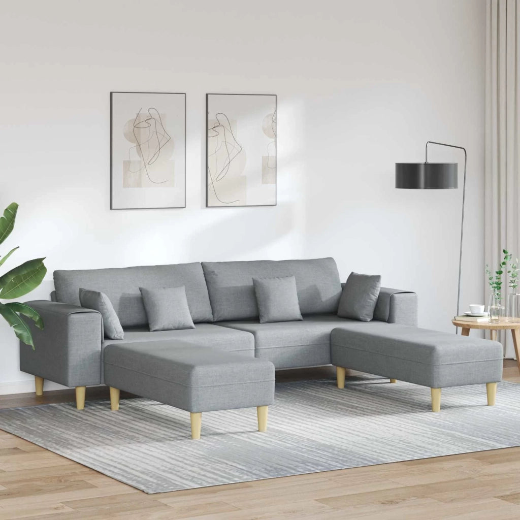 Divano con cuscino 3 pcs Grigio chiaro Tessuto 3335162