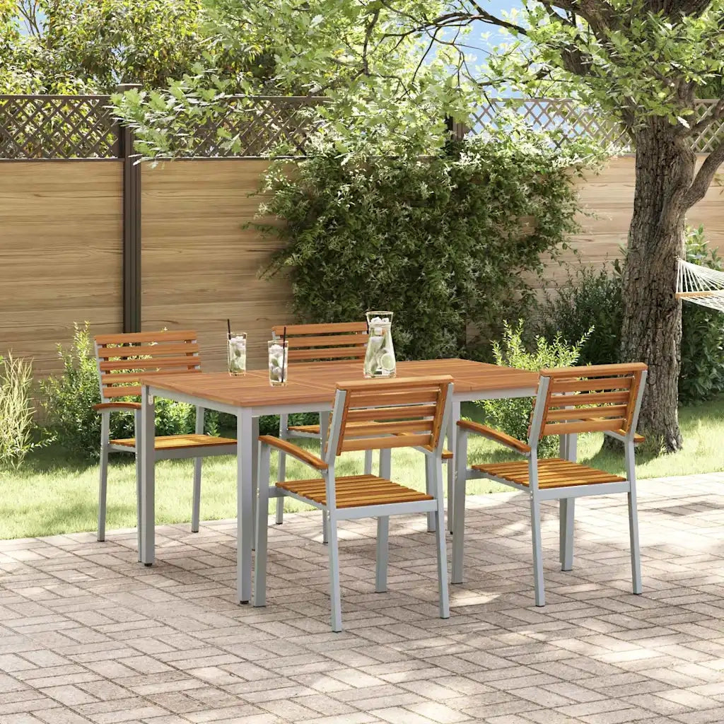 Set da Pranzo per Giardino 5 pcs Grigio 3284407
