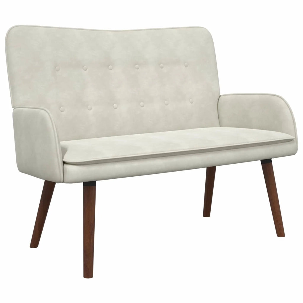 Sofa a Due Posti Crema 115 x 61 x 87 cm Velluto