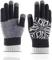 Maniche calde per donne con imbottitura in fleece; guanti caldi touchscreen per uomini; guanti di lana elastici e spessi; guanti caldi; regalo invernale; nero.