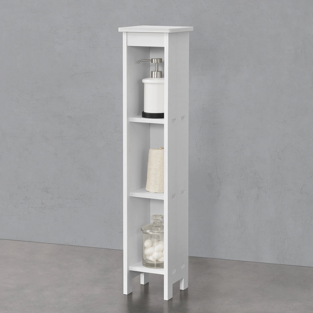 Scaffale da Terra Bräcke a 3 Scomparti Aperti 80 x 17 x 17 cm - Bianco [en.casa]