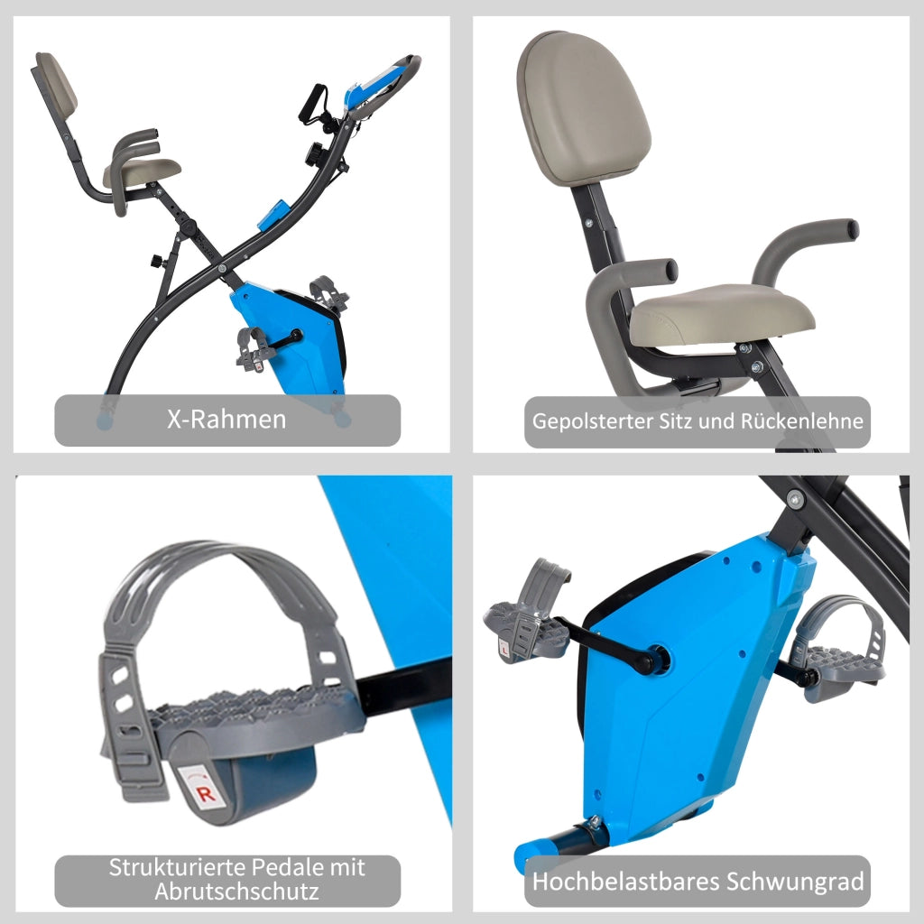 Bicicletta ellittica trainer 2 in 1 con display LCD e resistenza magnetica ¨C Zephmum ¨C Grigio, Pieghevole, 8 livelli