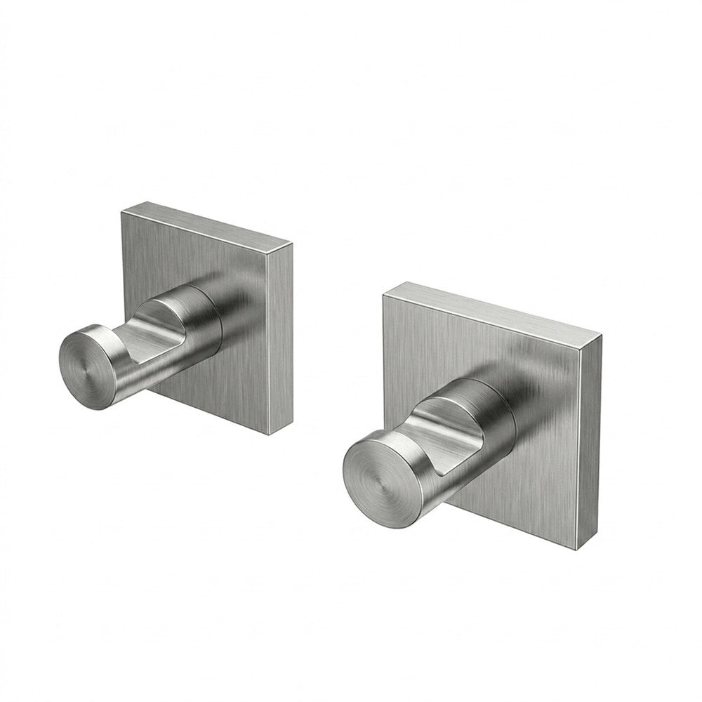 Set 2 appendiabiti da muro in acciaio inox spazzolato Sidera