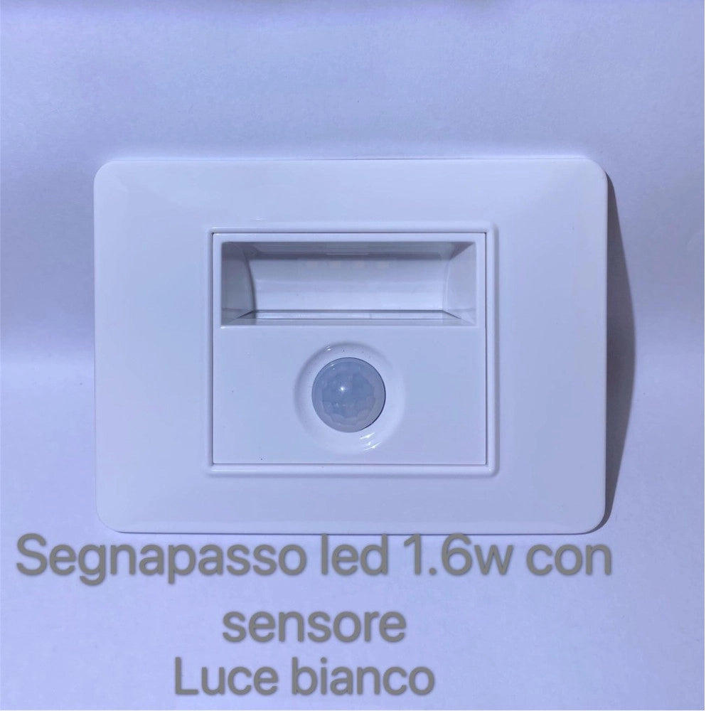Trade Shop - Segnapasso Led Con Sensore Bianco 1.6w Luce Bianca Da Incasso -