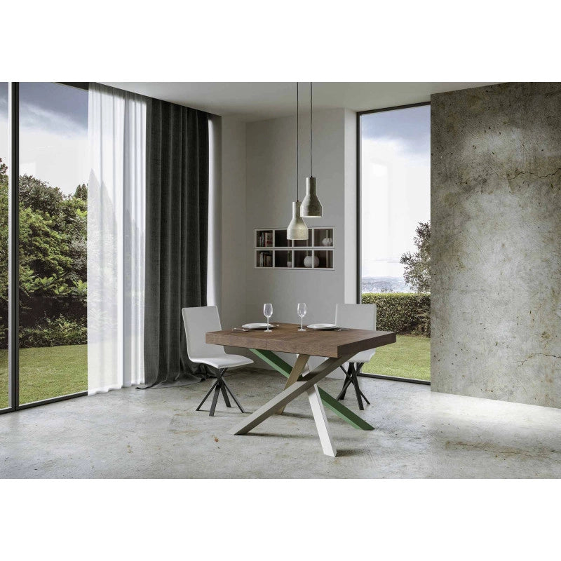 Tavolo allungabile 120/380x90 cm Volantis telaio Multicolore 4/A - Noce