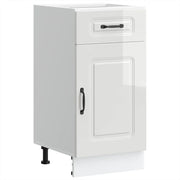 Mobile da cucina con vano contenitore 40 x 46 x 81 cm piedini regolabili moderno legno composito bianco lucido 02_0049892