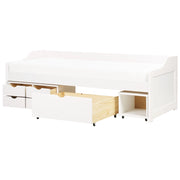 Letto singolo per bambini con contenitore in legno bianco 90 x 200 cm cameretta