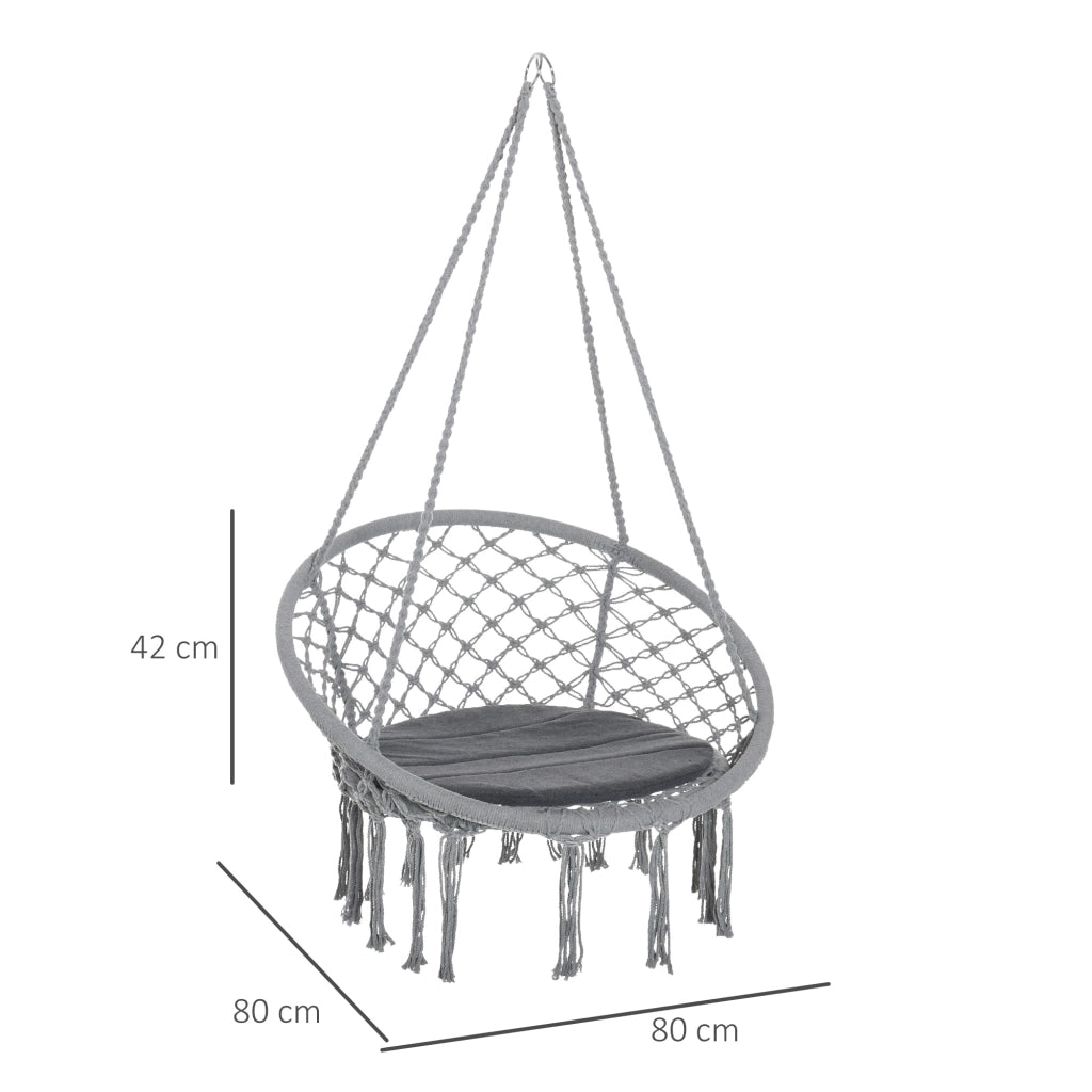 Sedia a dondolo ¨C zephmum ¨C Grigio, ?60 cm, 80x80x42 cm