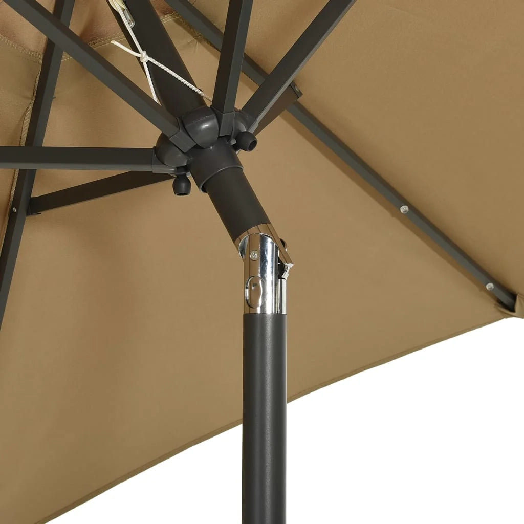 Ombrellone con luci LED 200 x 211 cm alluminio tortora 02_0008094