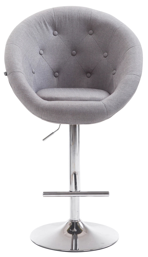 Sgabello da bar London V2 in tessuto grigio,cromo