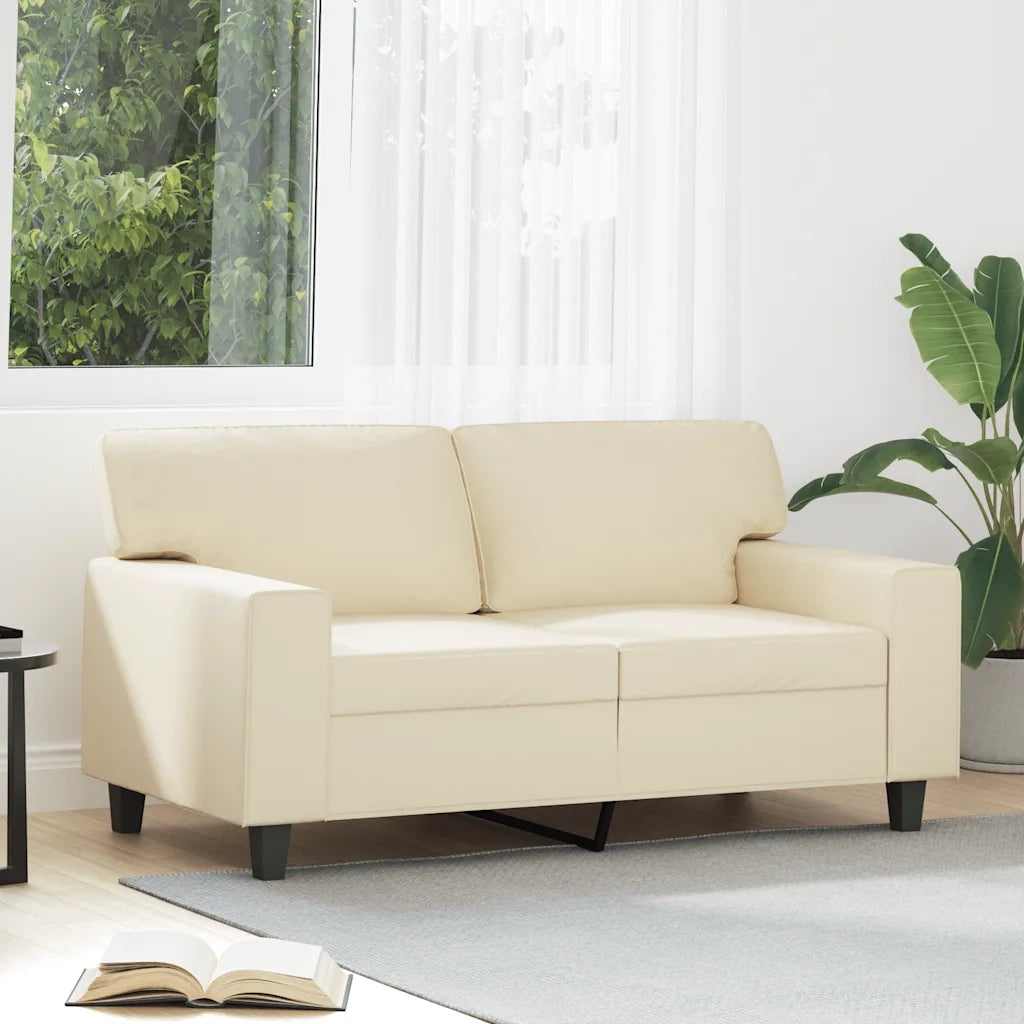 Divano a 2 Posti Crema 120 cm in Similpelle 359413