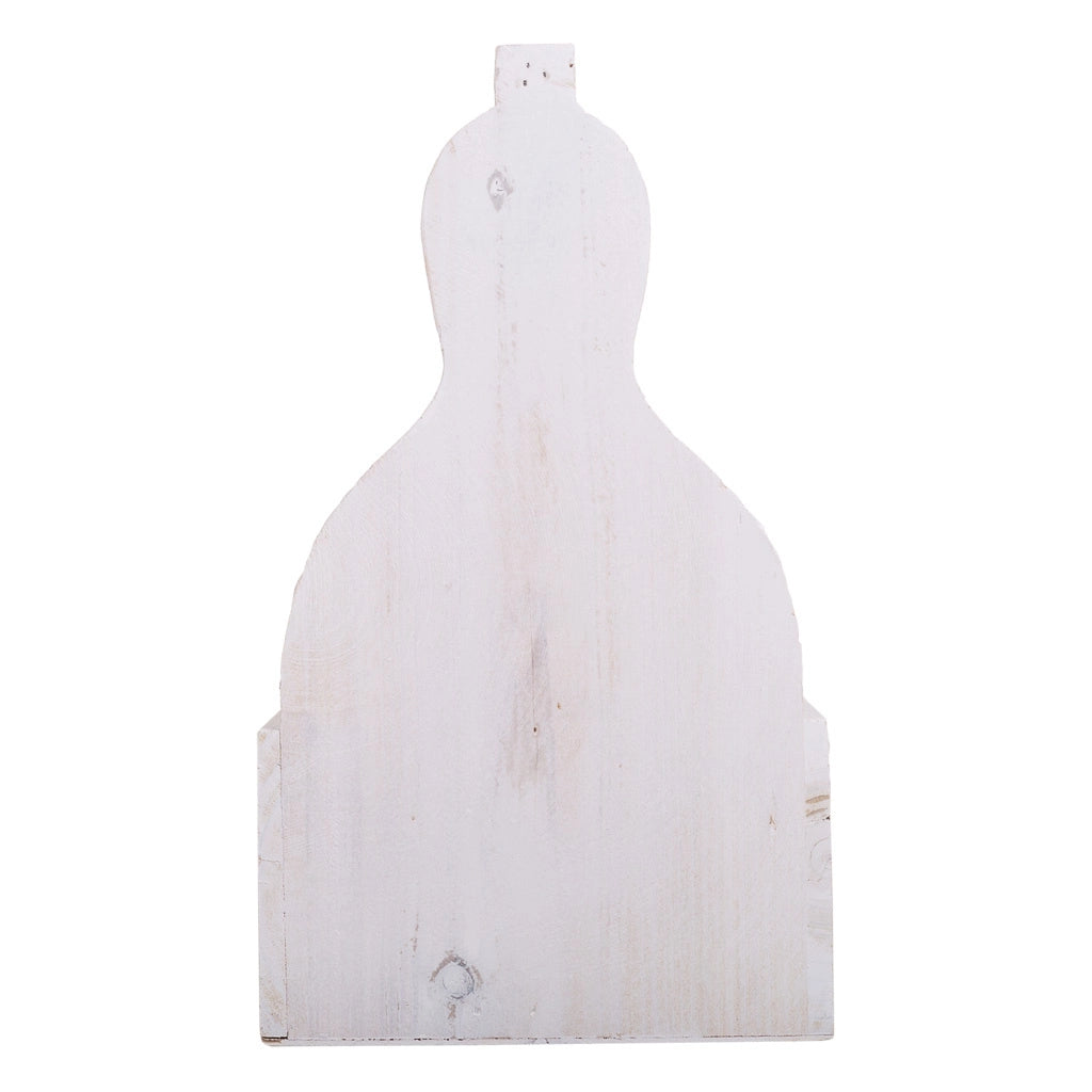 Cesto portafiori in legno bianco 26x17,5x10/30h