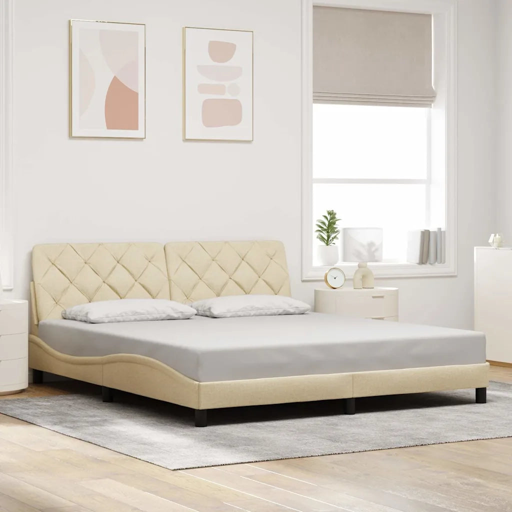 Giroletto con LED senza Materasso Crema 180x200 cm in Tessuto 3310690
