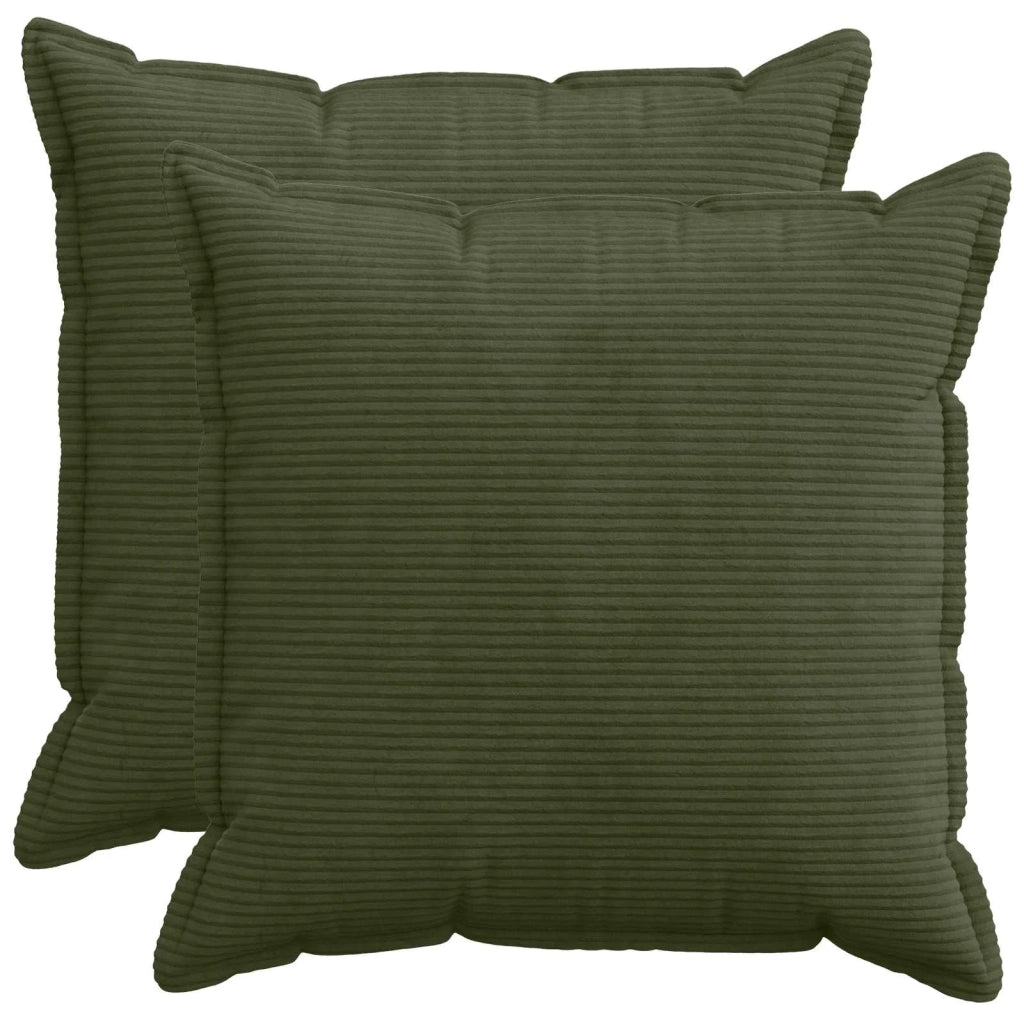 Federa 2 pz HOUTEN Verde 60 x 60 cm corduroy 920741