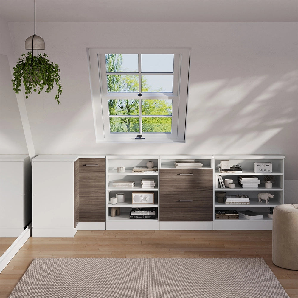 Mobile sottotetto Mobile angolare Rion Grigio nobile/Bianco 75.6 x 83.8 cm con 1 porta Vicco