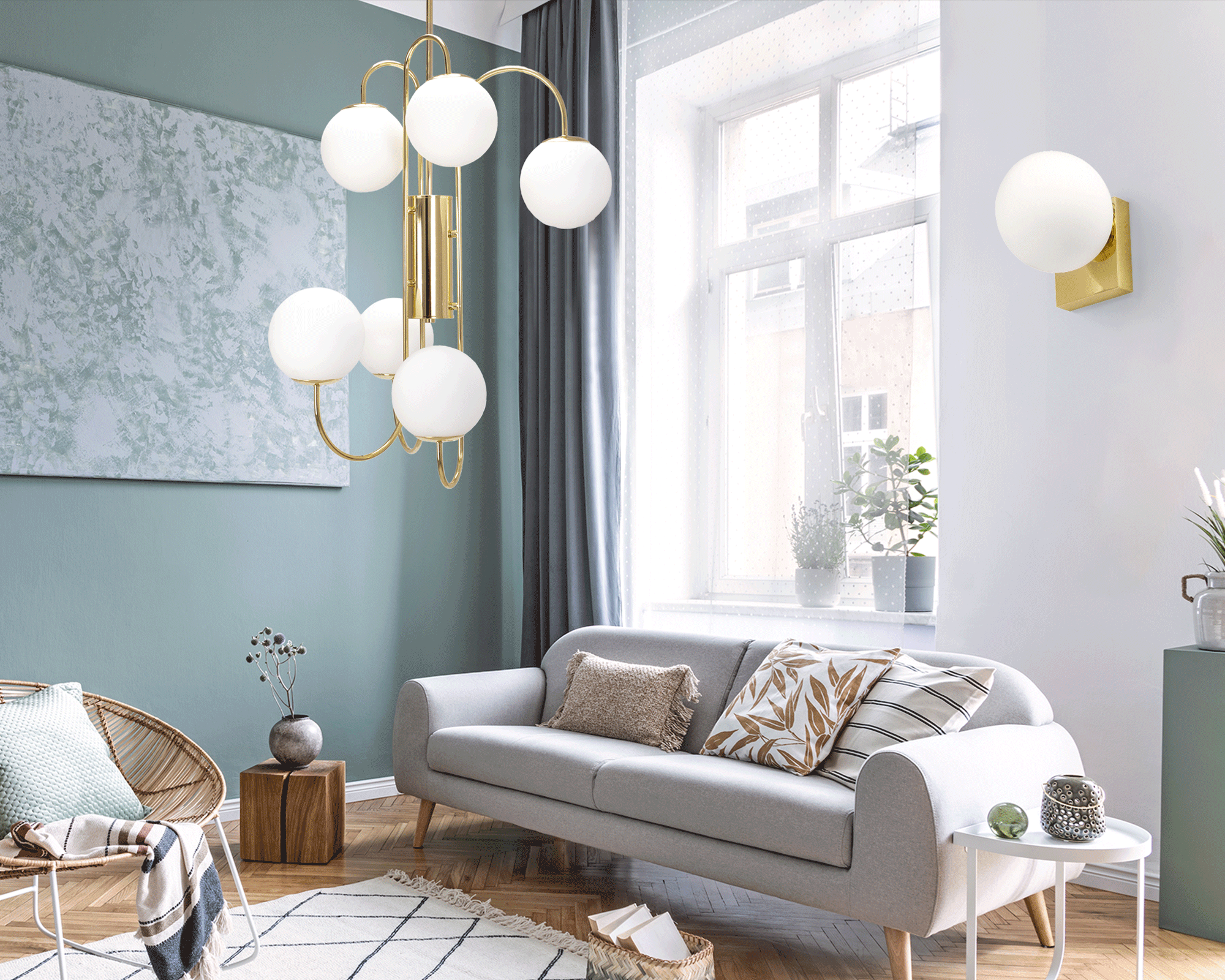 Lampada Da Parete Vetrata APP1009-1W Gold