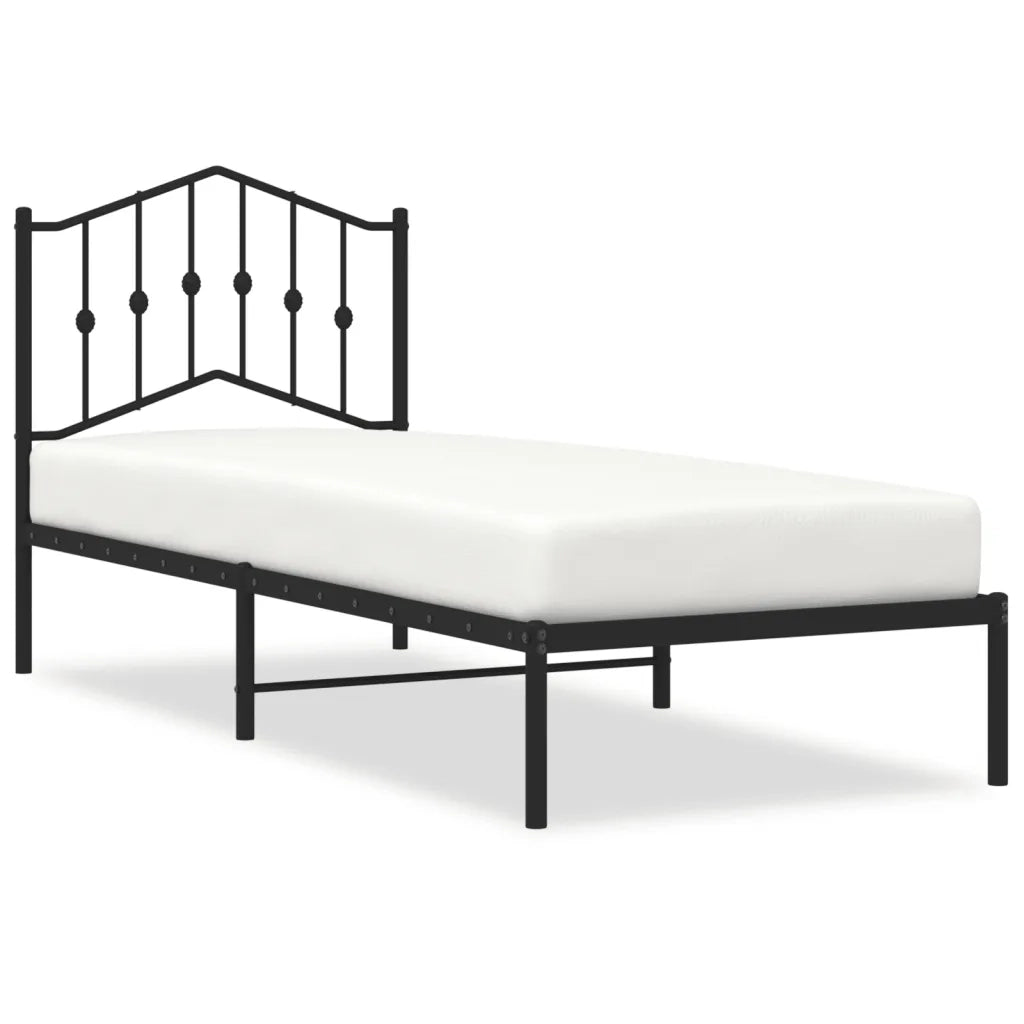 Giroletto con Testiera in Metallo Nero 80x200 cm 373780