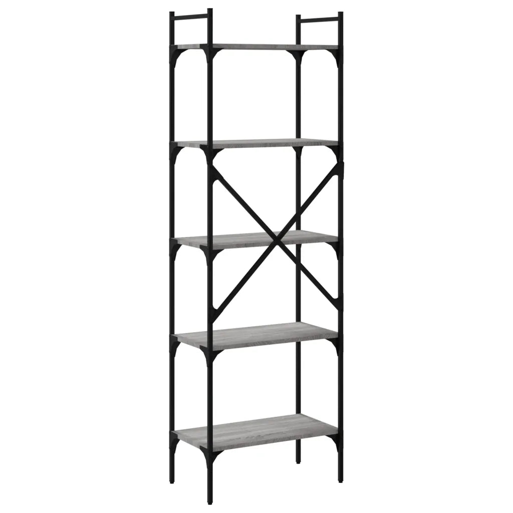 Libreria Grigio Sonoma 5 Ripiani 56x31,5x174 cm Multistrato 833346