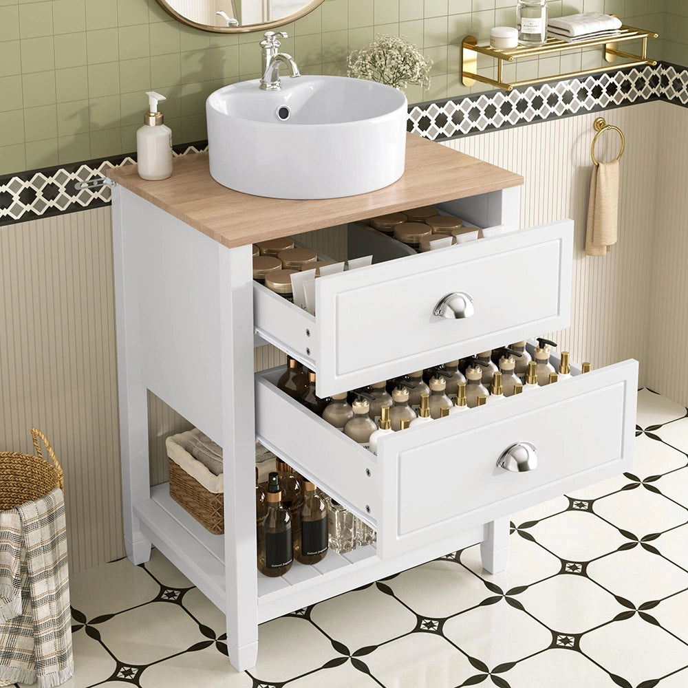 Mobile sotto lavabo bagno - Xylo - Lavabo ceramica 2 cassetti