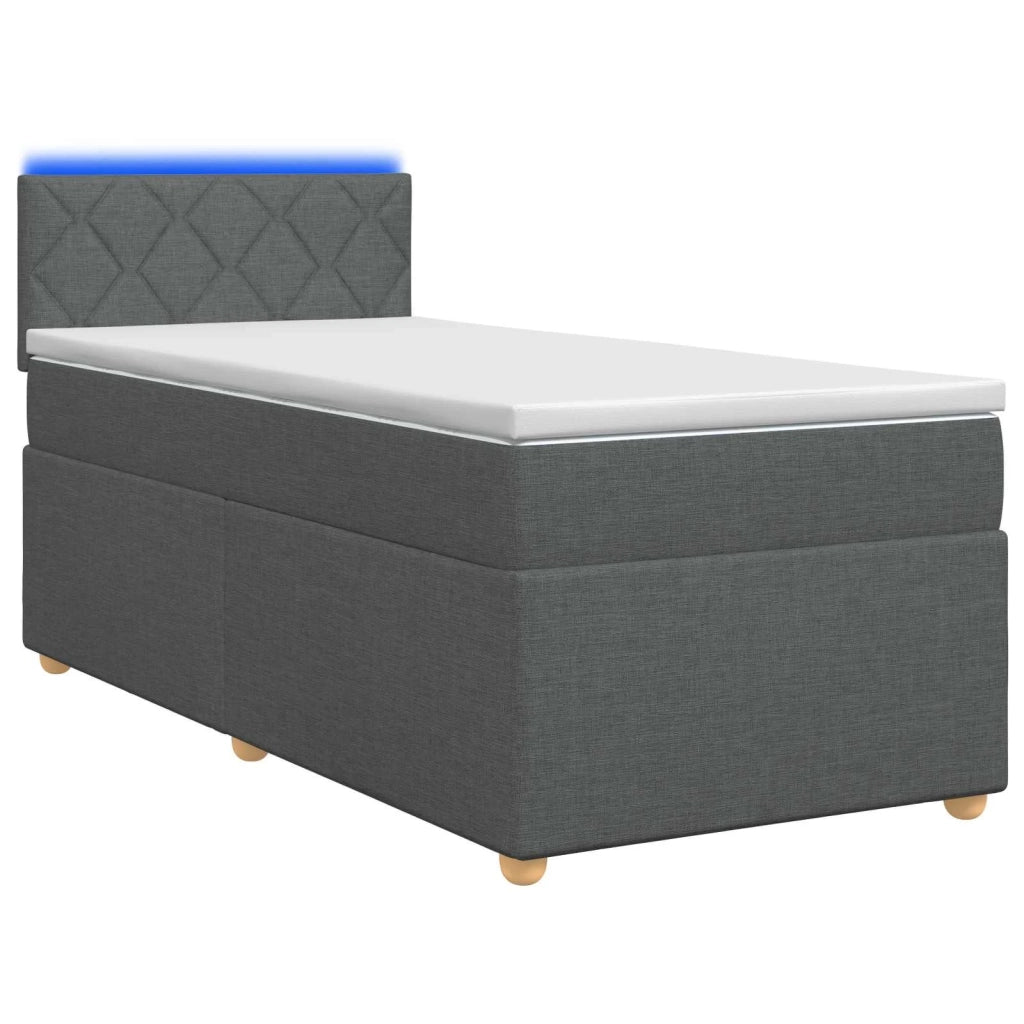 Letto box spring con materasso Grigio Scuro 80 x 200 cm Tessuto 3452297