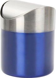 Mini contenitore di raccolta rifiuti con coperchio, 1,5 l, acciaio inossidabile, contenitore di raccolta rifiuti per uso domestico, ufficio, bagno, auto, 16 x 12 cm