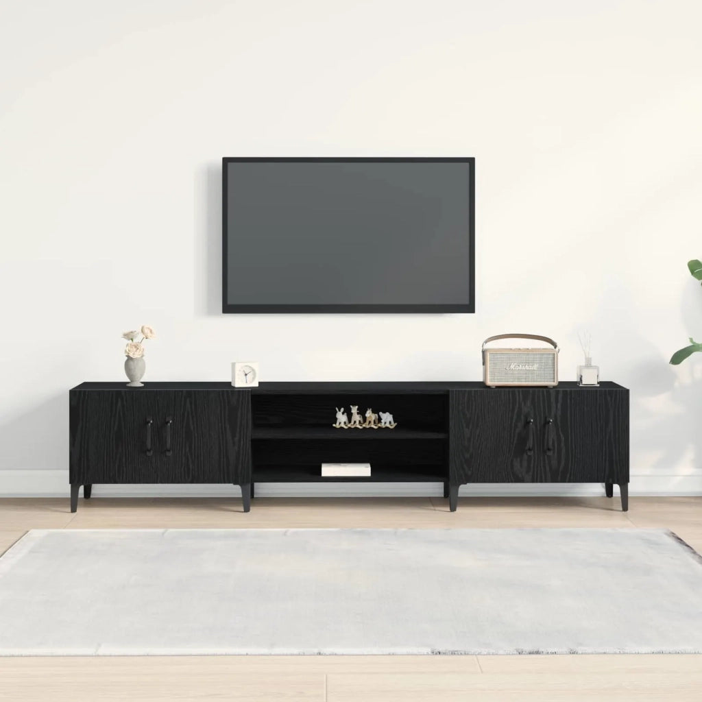 Mobile TV Rovere Nero 180 x 31,5 x 40 cm Legno multistrato 862818