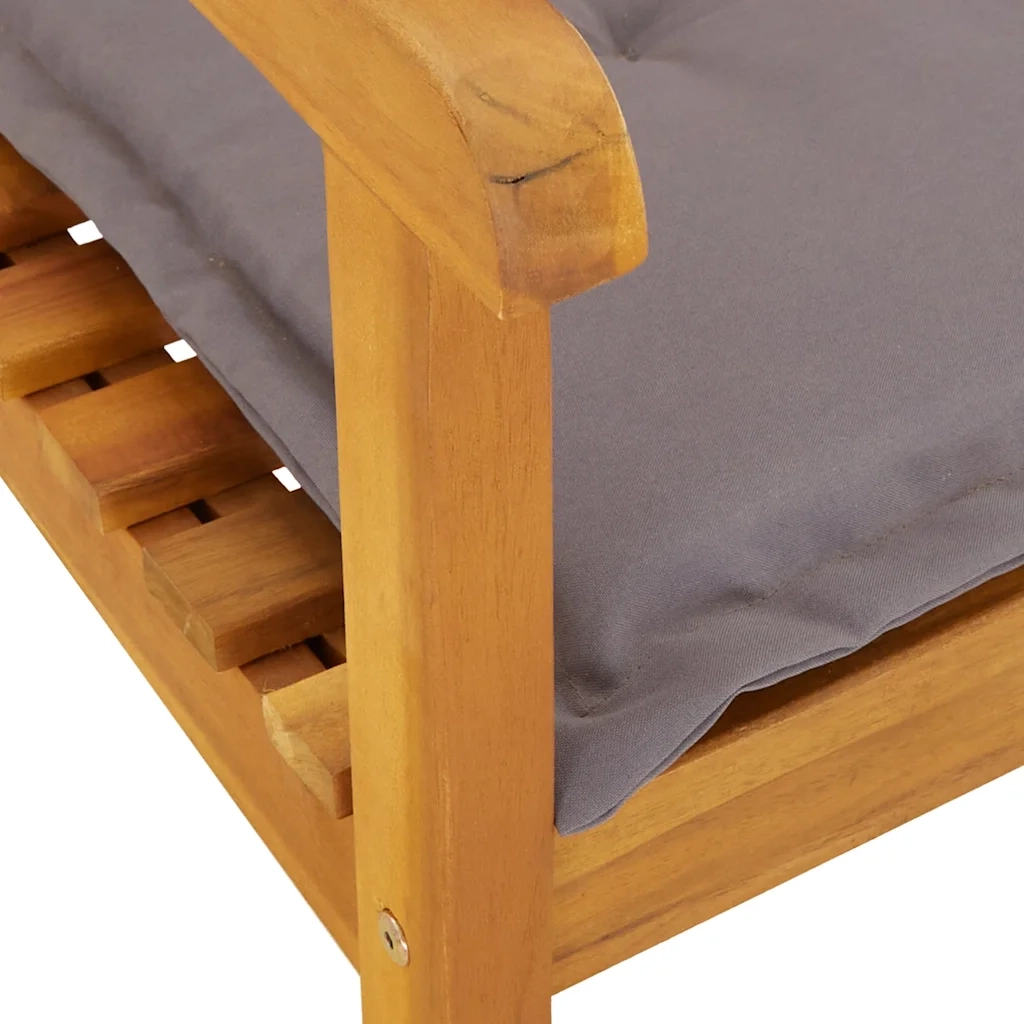 Sedia a Dondolo con Cuscini in Legno Massello di Acacia 360026