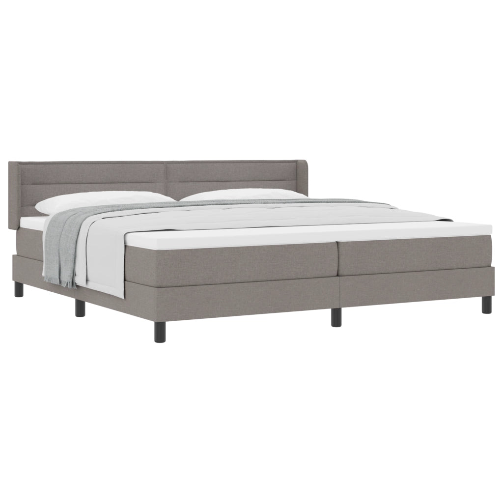 Letto a Molle  con Materasso Tortora 200x200 cm Tessuto