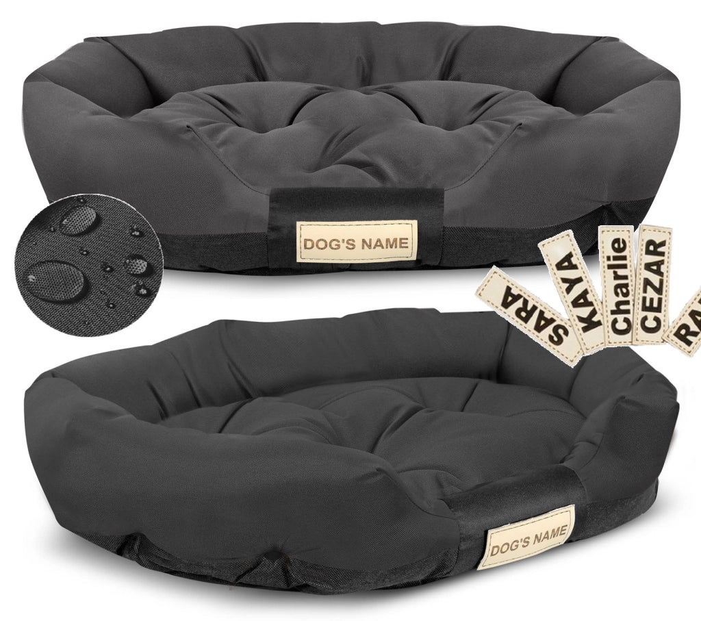 AIO FACTORY Letto per cani 75x50 cm personalizzato impermeabile nero