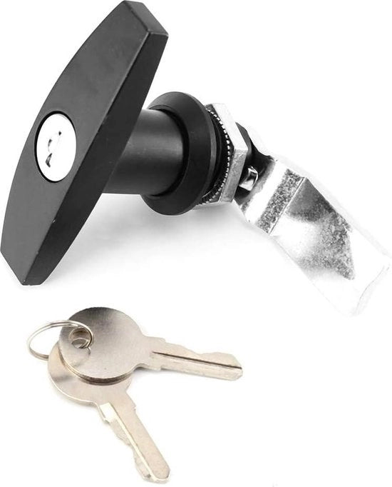 Accessori di chiusura per cassetta degli attrezzi e porta garage - con chiavi per caravan e rimorchi (nero)